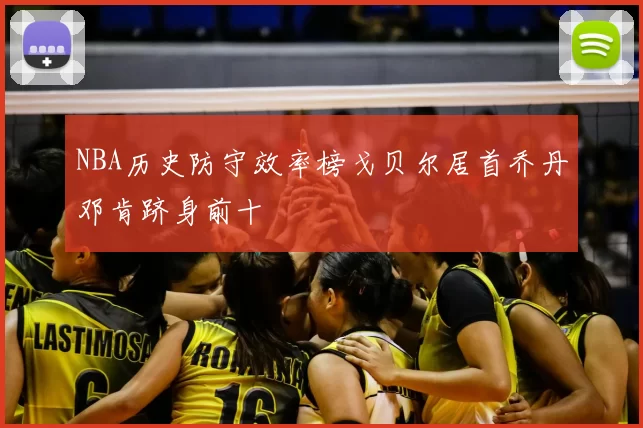 NBA历史防守效率榜戈贝尔居首乔丹邓肯跻身前十